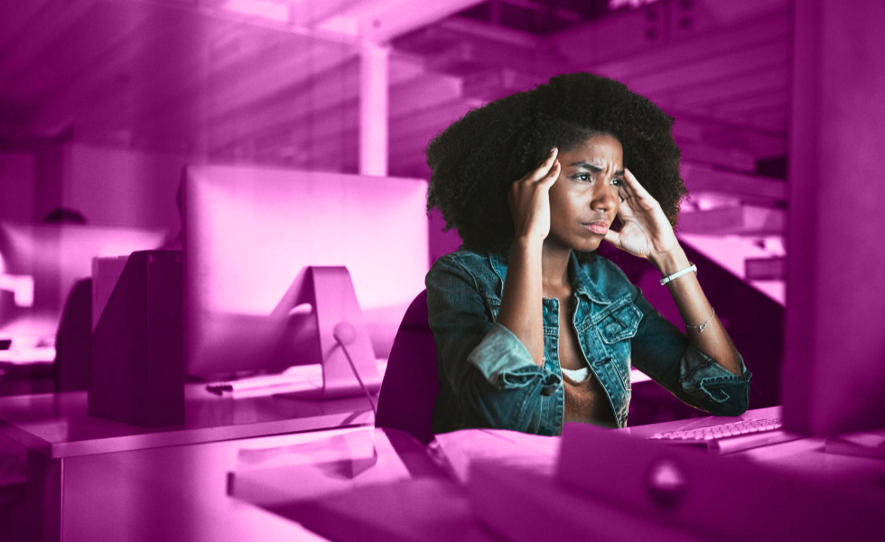 Woman Frustrated at Computer