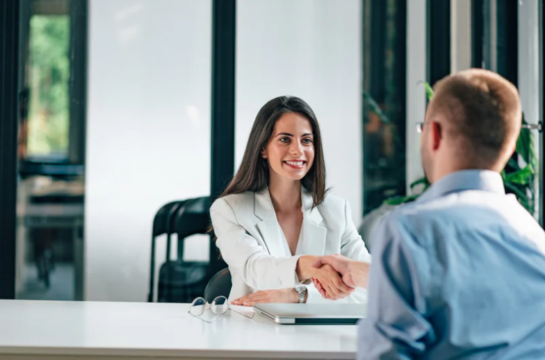 HR Manager shaking hands