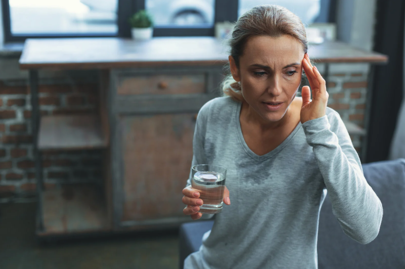 Woman dealing with menopause
