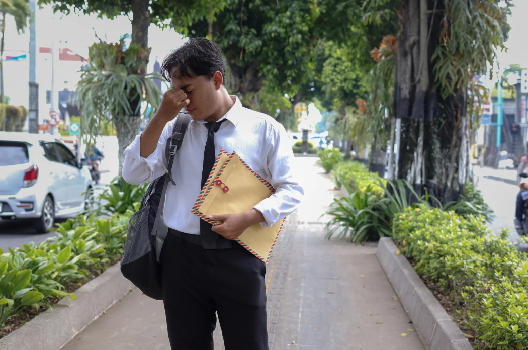 Burned out corporate man