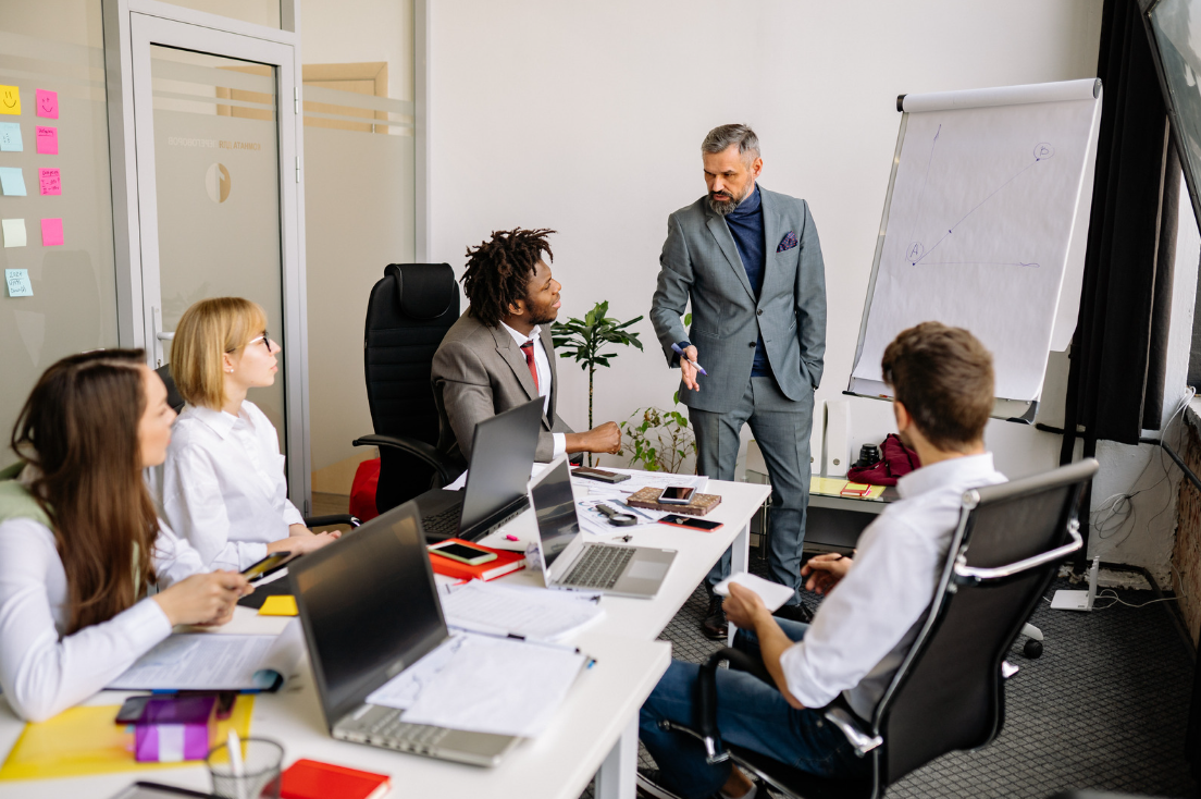 People in office meeting