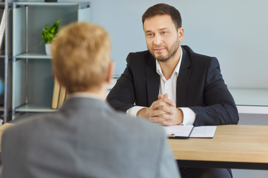 Two people in interview