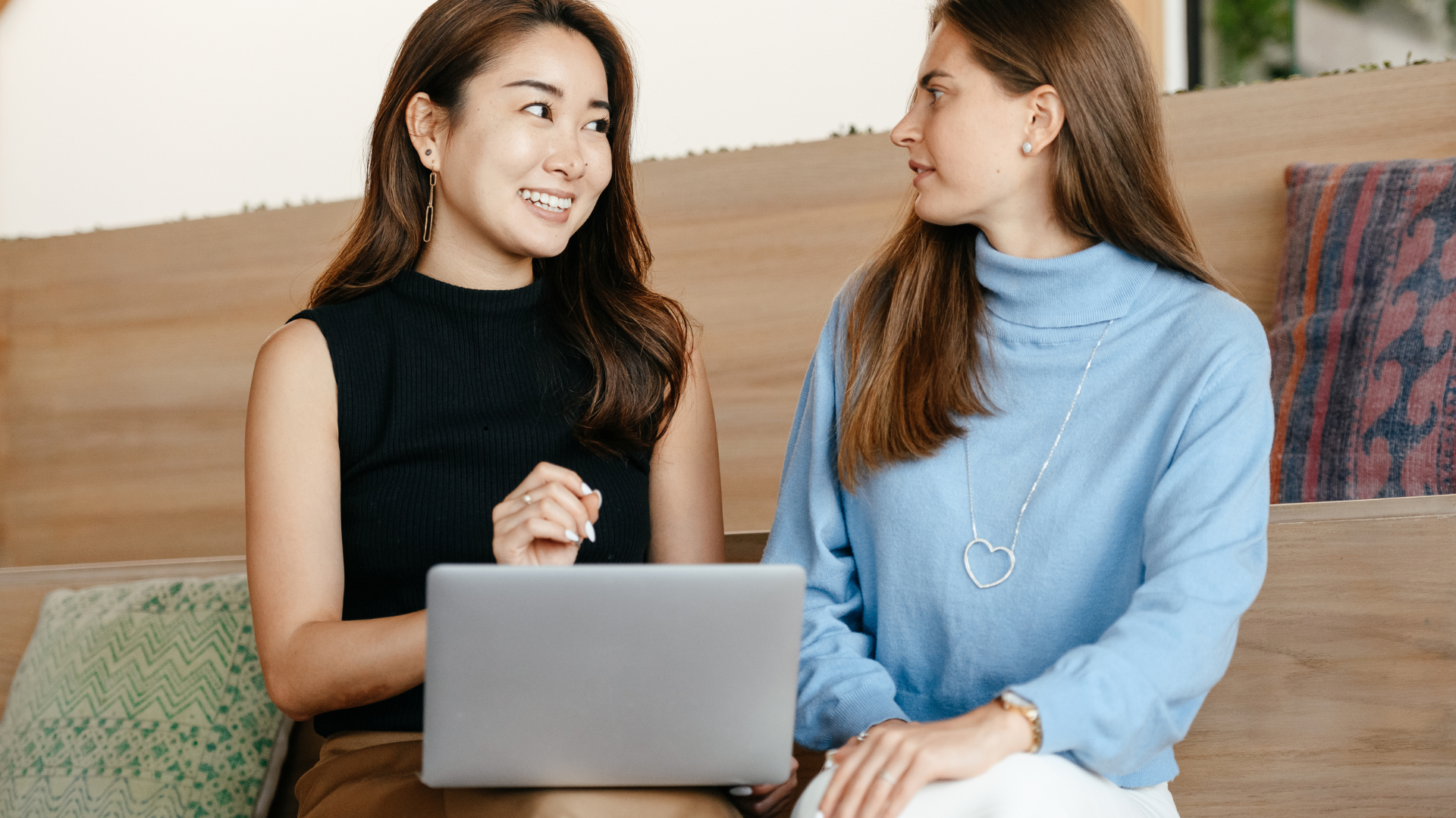 woman talking to girl