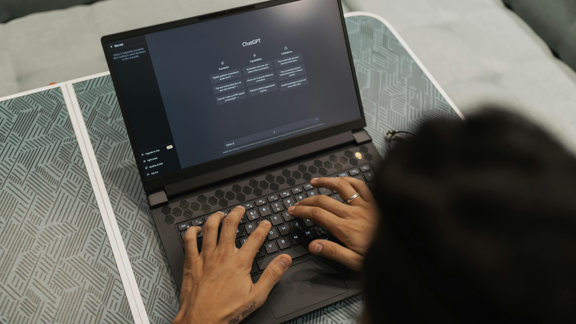 chatgpt on laptop